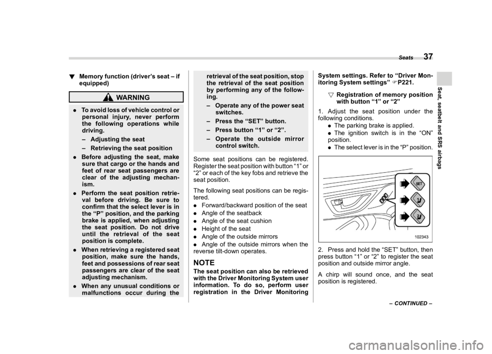 SUBARU FORESTER 2021 Service Manual ������
