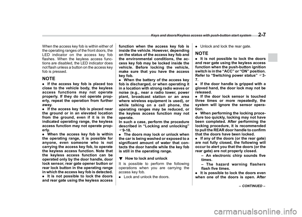 SUBARU CROSSTREK 2021  Owners Manual �������
