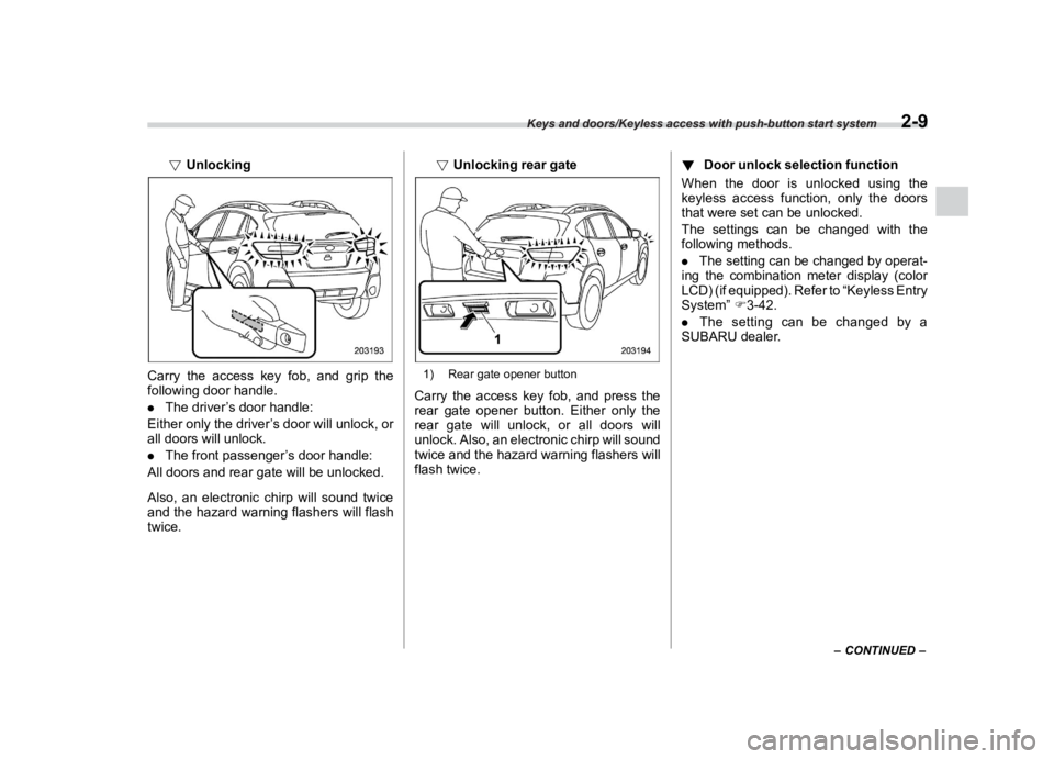 SUBARU CROSSTREK 2021  Owners Manual �������
