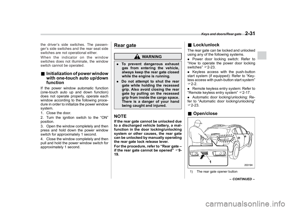 SUBARU CROSSTREK 2021  Owners Manual �������
