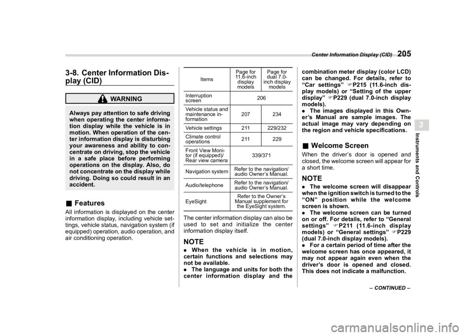 SUBARU OUTBACK 2020  Owners Manual �������
