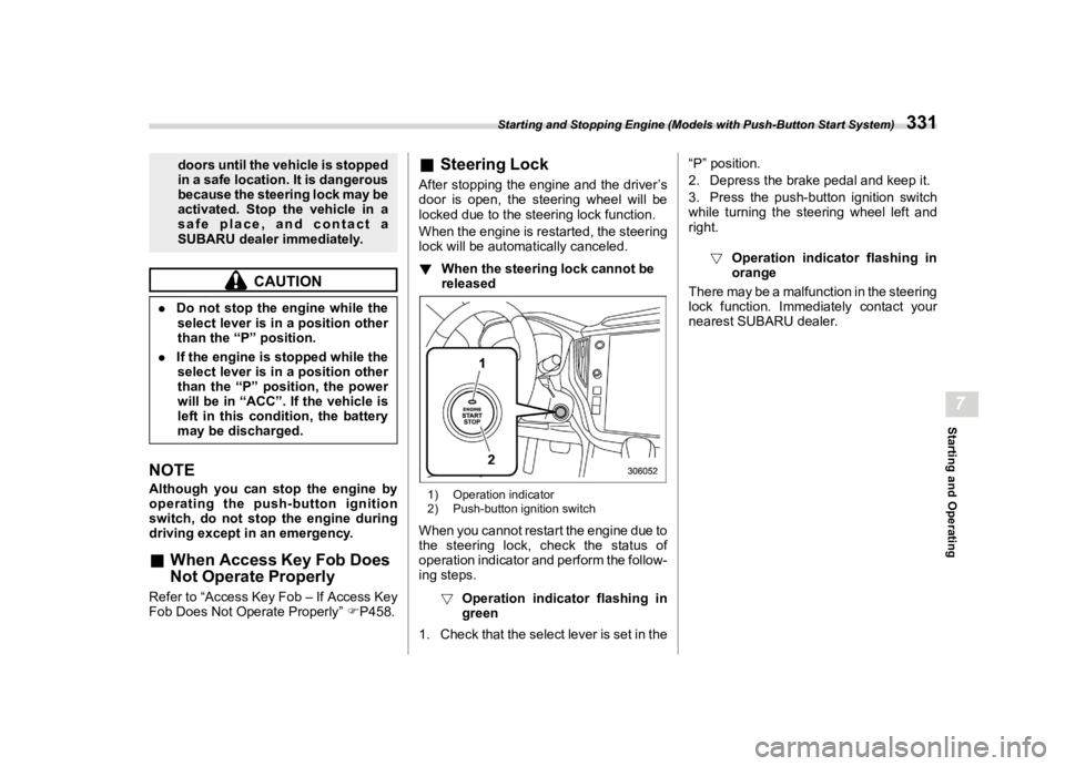 SUBARU LEGACY 2020  Owners Manual �������
