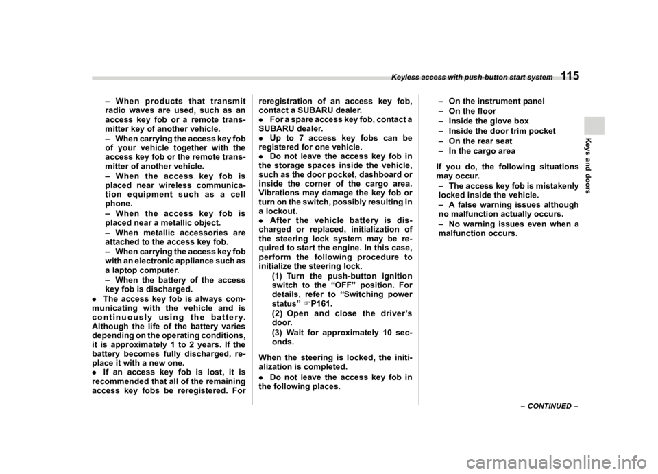 SUBARU FORESTER 2020  Owners Manual �������
