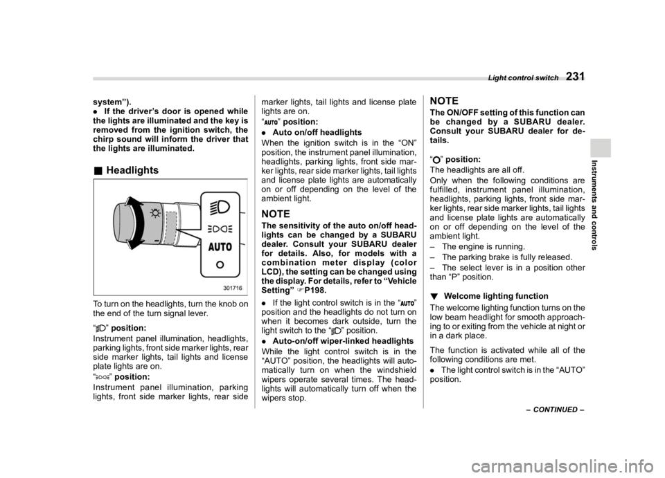 SUBARU FORESTER 2020  Owners Manual �������
