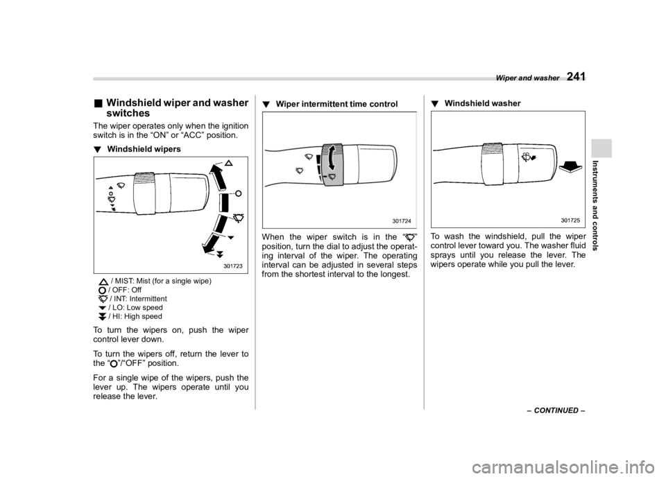 SUBARU FORESTER 2020  Owners Manual �������
