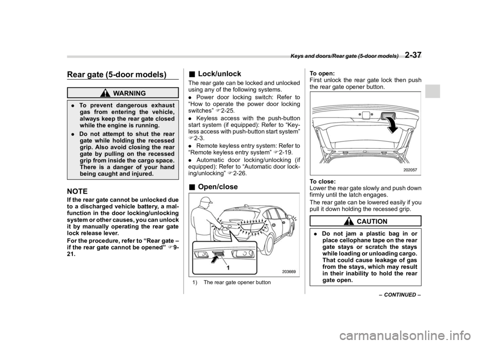 SUBARU IMPREZA 2020  Owners Manual �������
