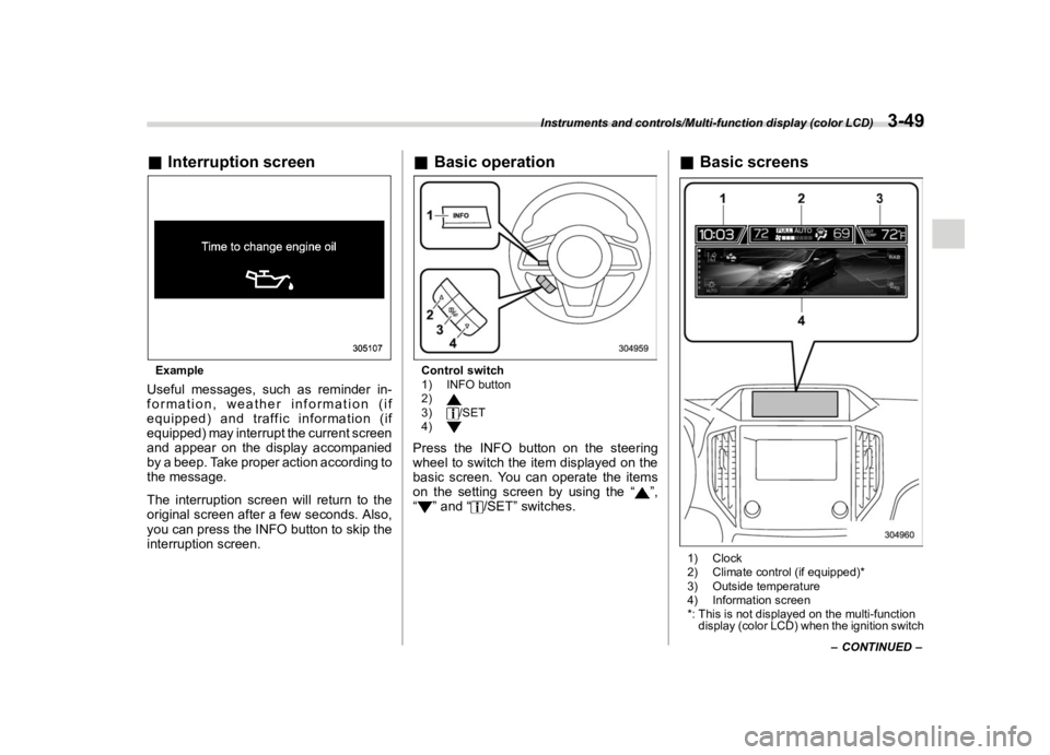 SUBARU IMPREZA 2020  Owners Manual �������
