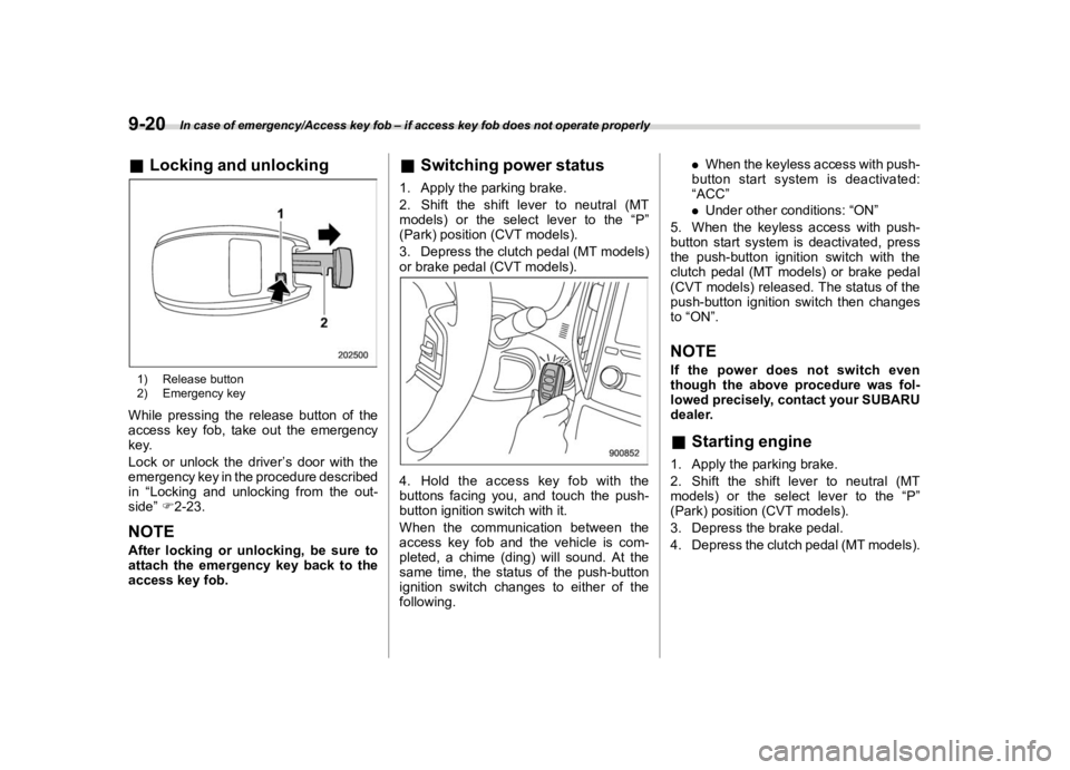 SUBARU IMPREZA 2020  Owners Manual �������
