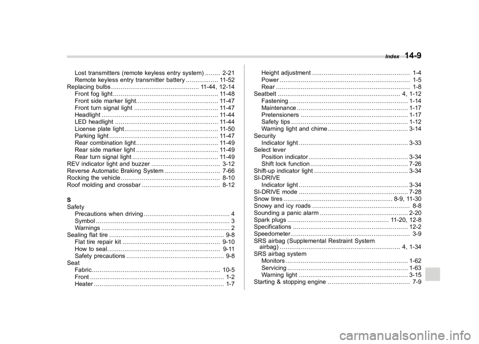 SUBARU WRX 2020  Owners Manual �����
