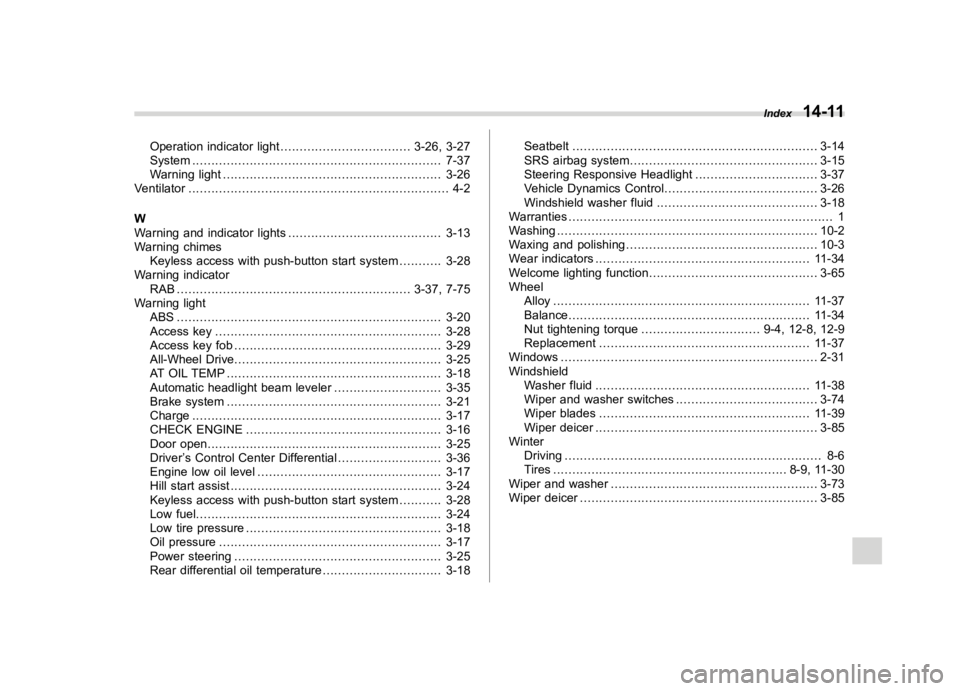 SUBARU WRX 2020  Owners Manual ������
