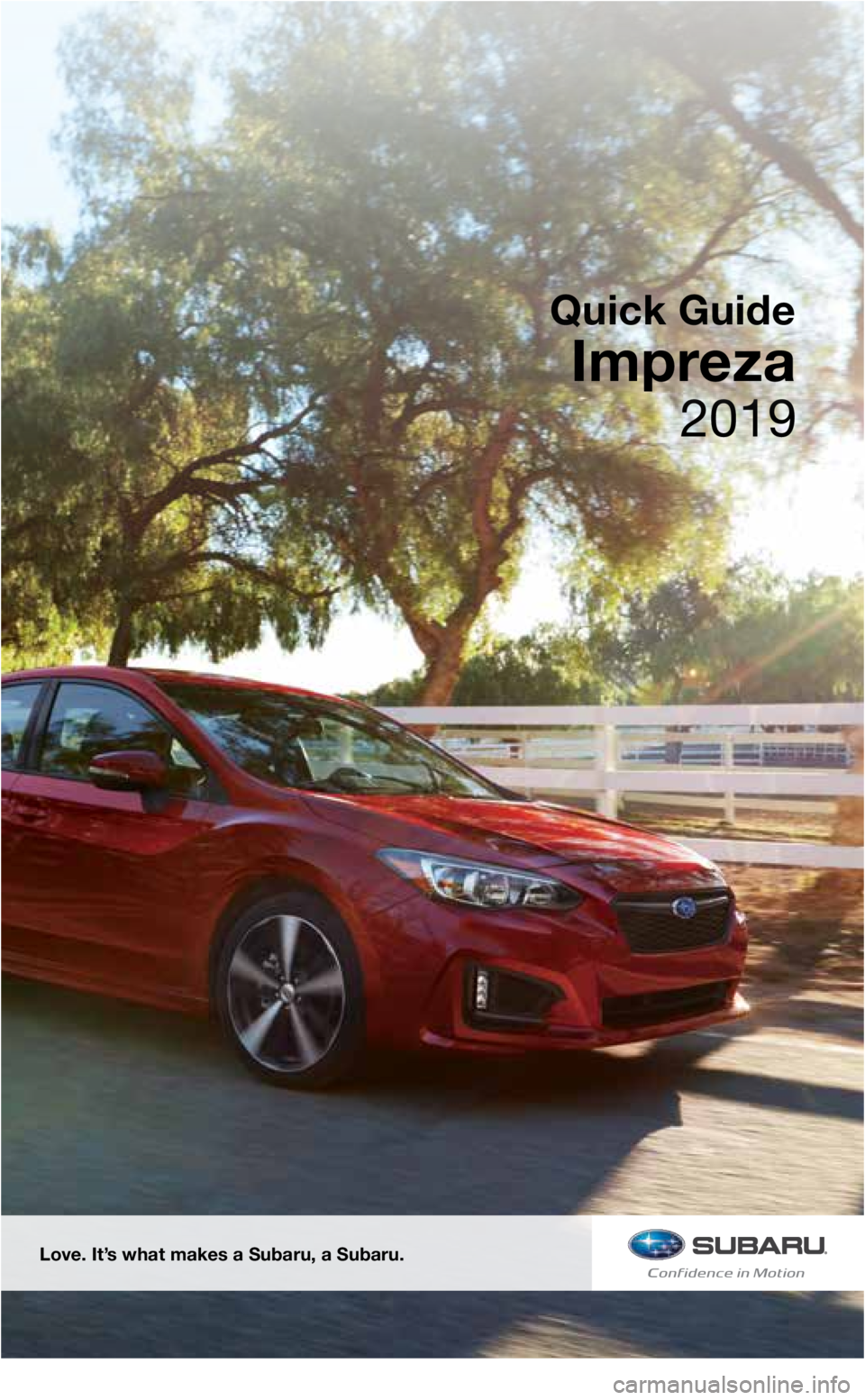 SUBARU IMPREZA 2019 Quick Guide (31 Pages)