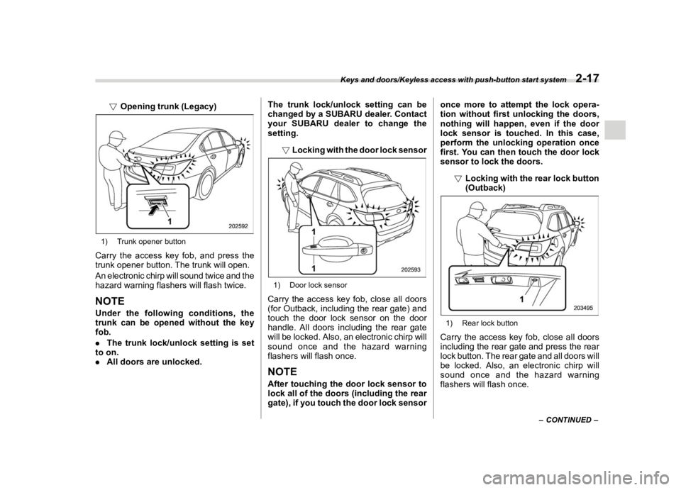 SUBARU LEGACY 2019  Owners Manual �������
