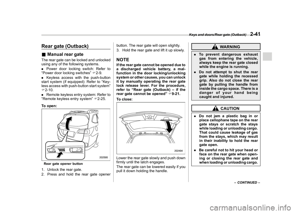 SUBARU LEGACY 2019  Owners Manual �������
