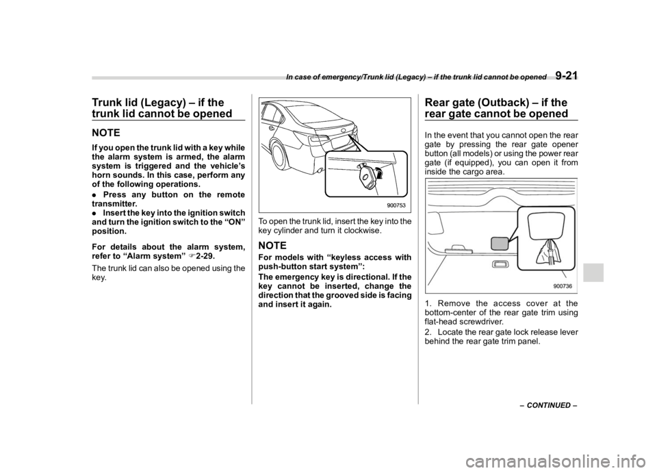 SUBARU OUTBACK 2019  Owners Manual �������
