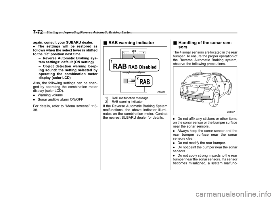 SUBARU CROSSTREK 2019  Owners Manual  
������� 
