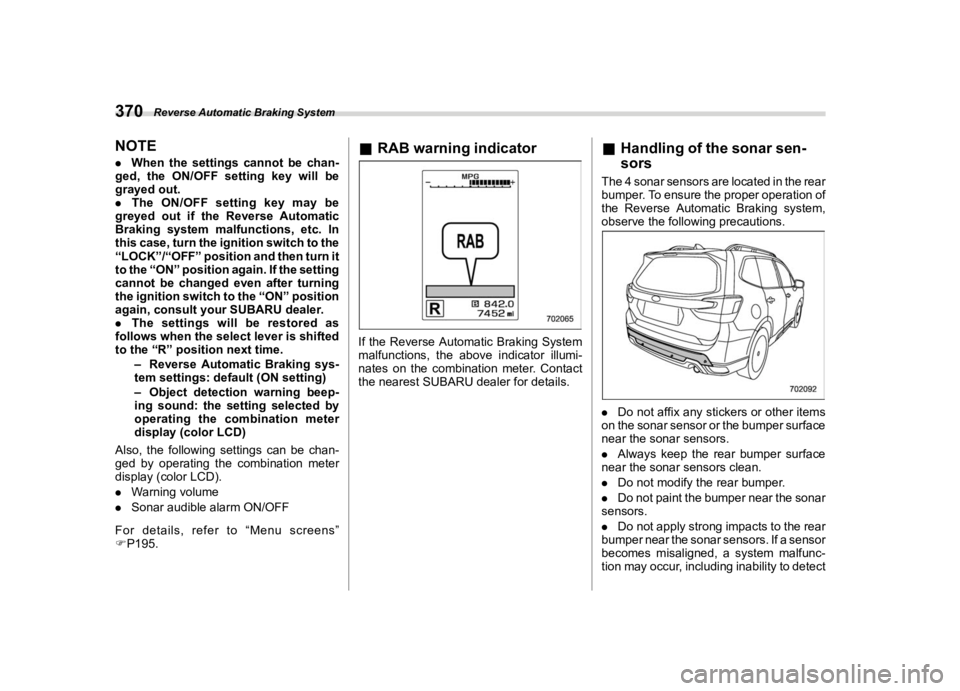 SUBARU FORESTER 2019  Owners Manual �������
