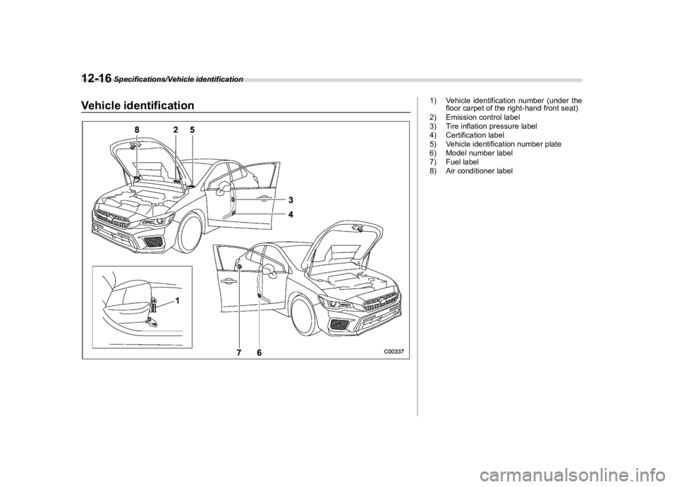 SUBARU WRX 2019  Owners Manual  
������� 
