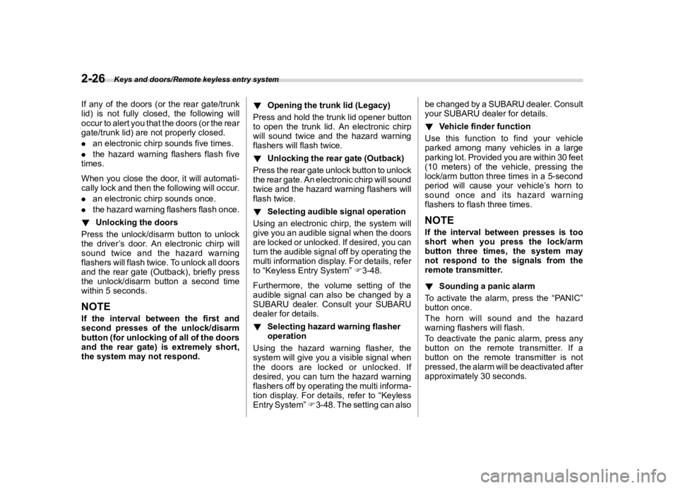 SUBARU OUTBACK 2018  Owners Manual  
������� 
