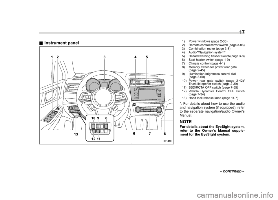 SUBARU OUTBACK 2018 User Guide  
������ 
