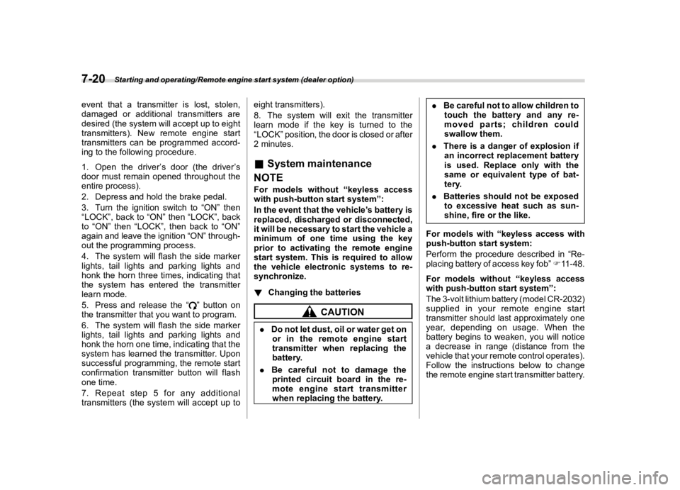SUBARU OUTBACK 2018  Owners Manual  
������� 
