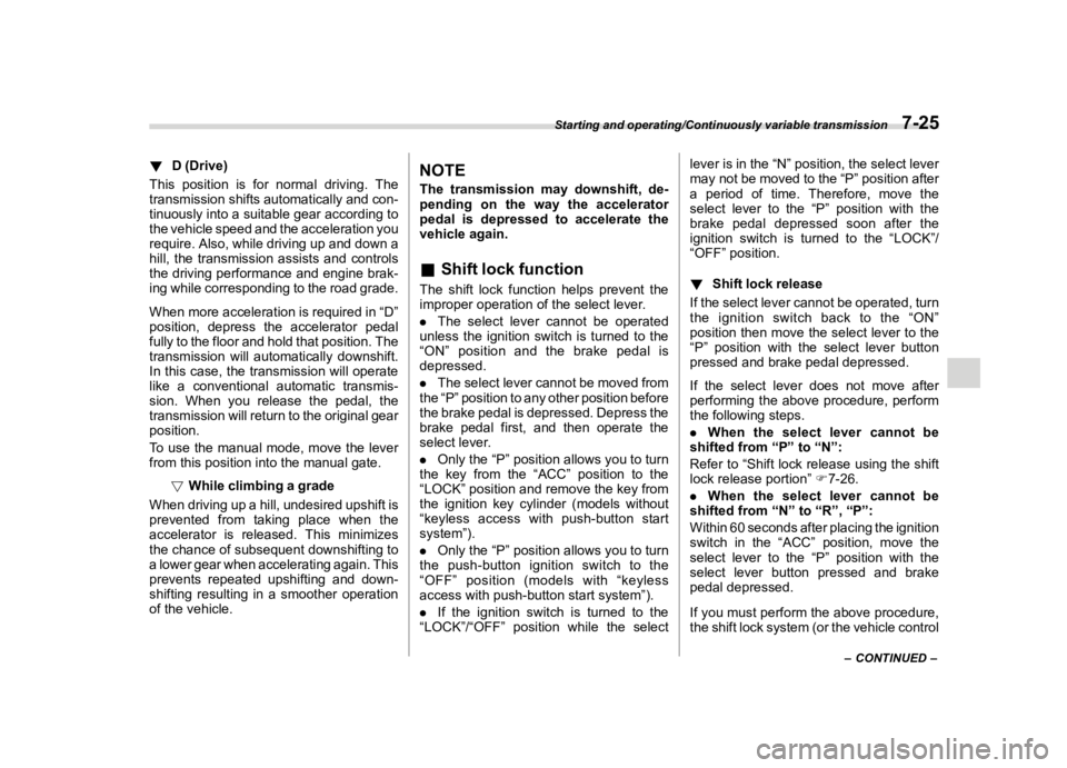 SUBARU OUTBACK 2018  Owners Manual  
��� ���� 
