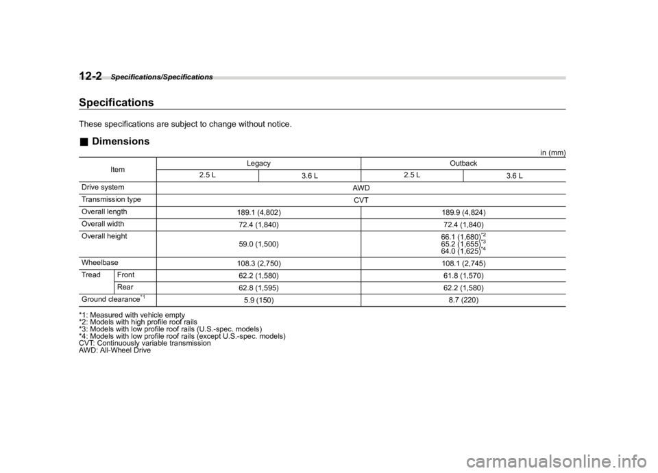 SUBARU OUTBACK 2018  Owners Manual  
������� 
