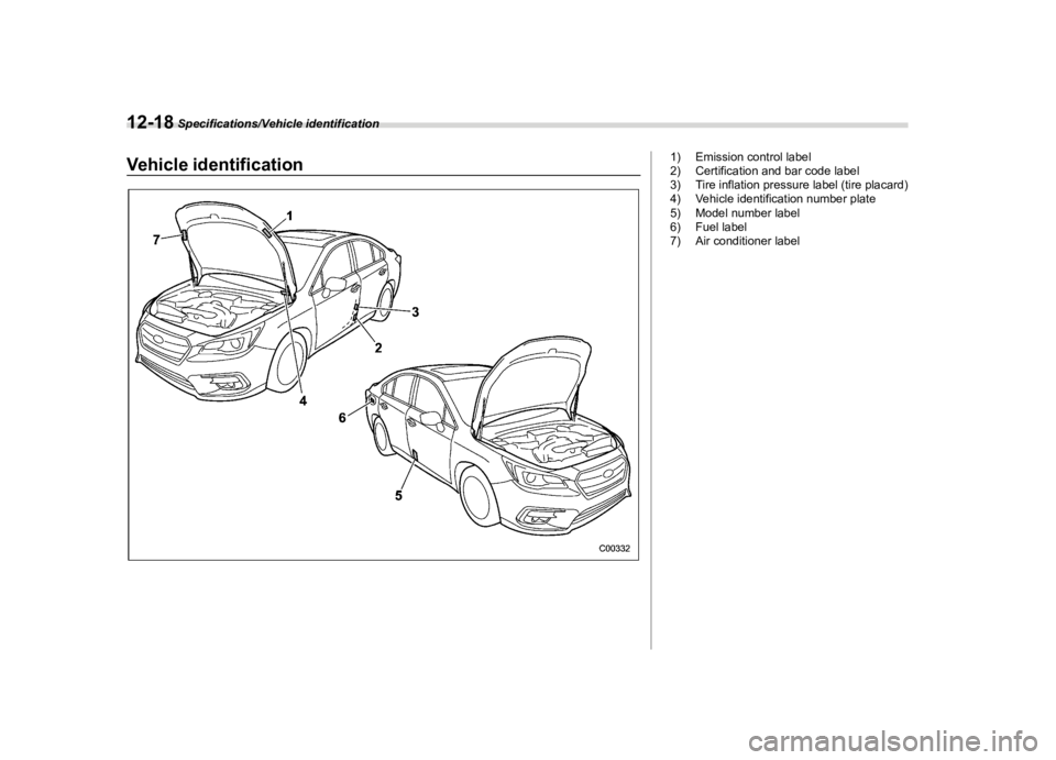 SUBARU OUTBACK 2018  Owners Manual  
������� 
