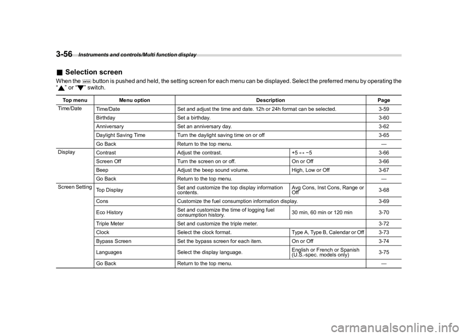 SUBARU FORESTER 2018  Owners Manual  
������� 

|&(�/�Q�F�G�N ��#�����$���$� ��&�+�6��&��������� 
& �6�H�O�H�F�W�L�R�Q �V�F�U�H�H�Q 
�6���%�� � 
�:�K�H�Q �W�K�H 
�E�X�W�W�R�Q �L�V�S�X�V�K�H�G �D�Q�G�K�H�O�