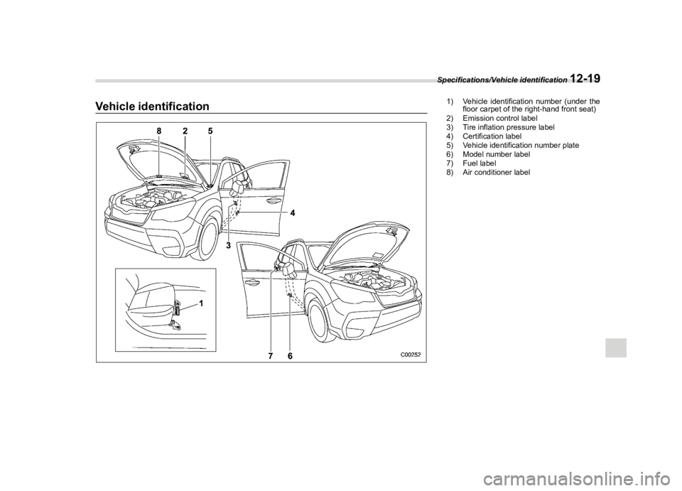 SUBARU FORESTER 2018  Owners Manual  
������� 

|&(�/�Q�F�G�N ��#�����$���$� ��&�+�6��&��������� 
�9 �H�K�L�F�O�H �L�G�H�Q�W�L�I�L�F�D�W�L�R�Q 
�6���$� 
�� �9�H�K�L�F�O�H �L�G�H�Q�W�L�I�L�F�D�W�L�R�Q �Q�X�