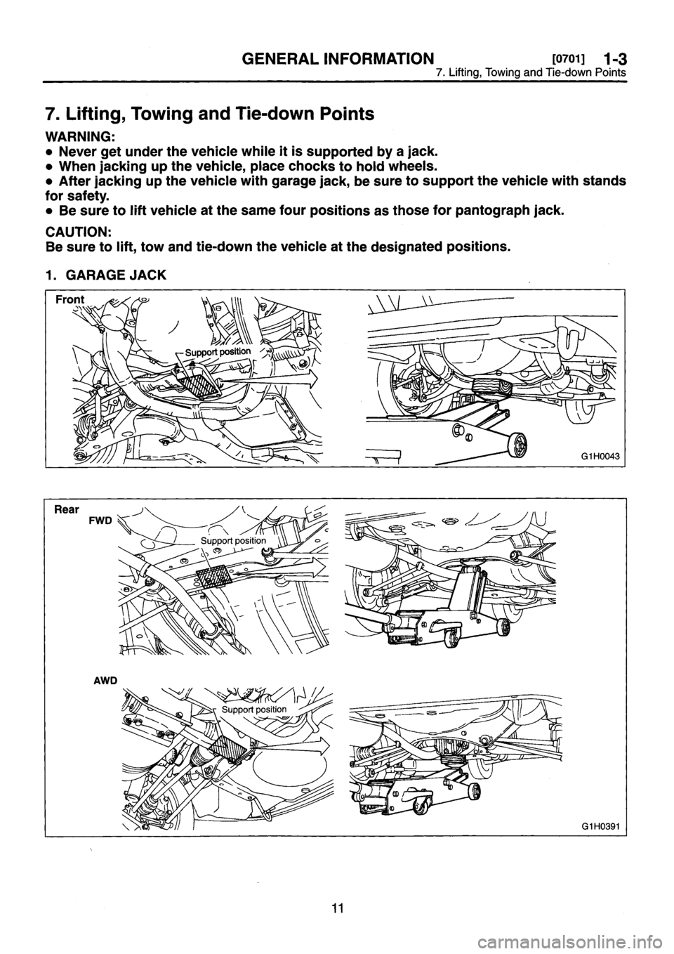 SUBARU IMPREZA 1996  Service Owners Manual 