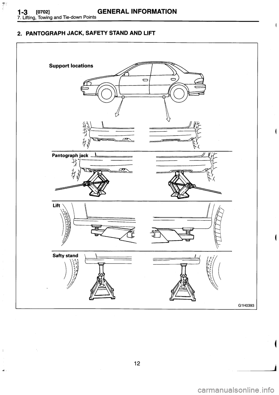 SUBARU IMPREZA 1996  Service Owners Manual 