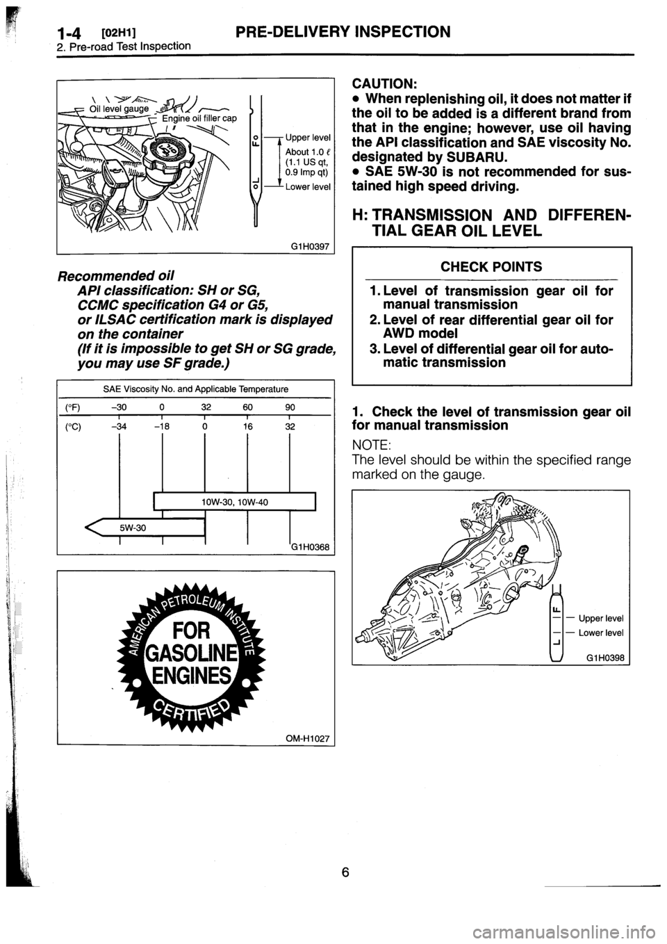 SUBARU IMPREZA 1996  Service Owners Manual 