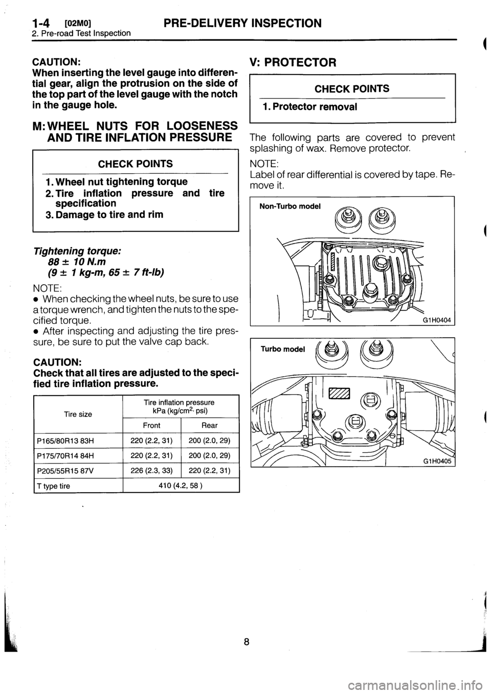 SUBARU IMPREZA 1996  Service Owners Guide 