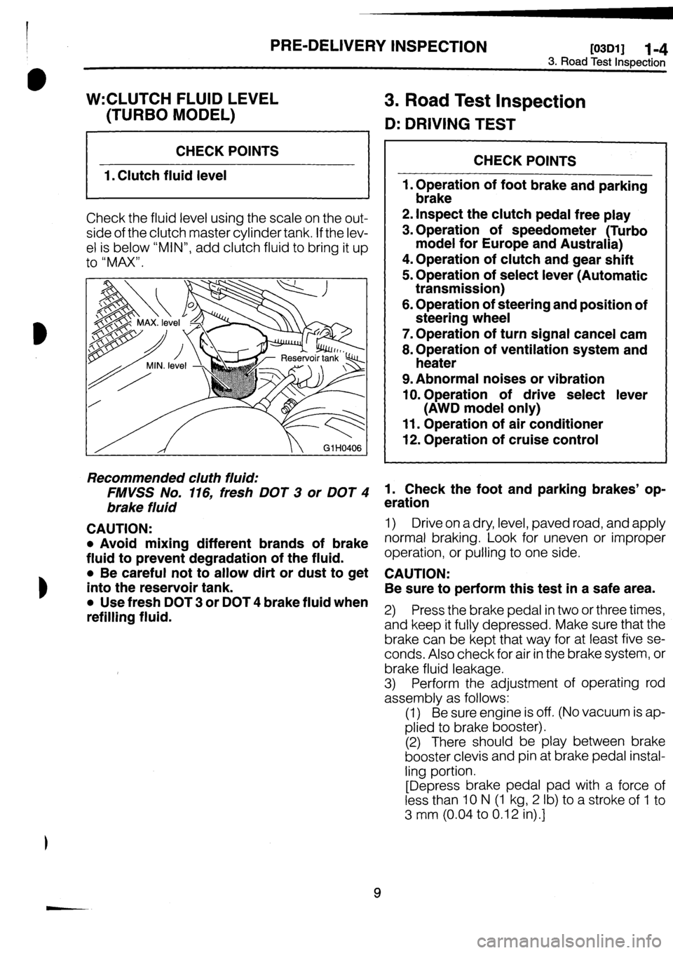 SUBARU IMPREZA 1996  Service Owners Guide 