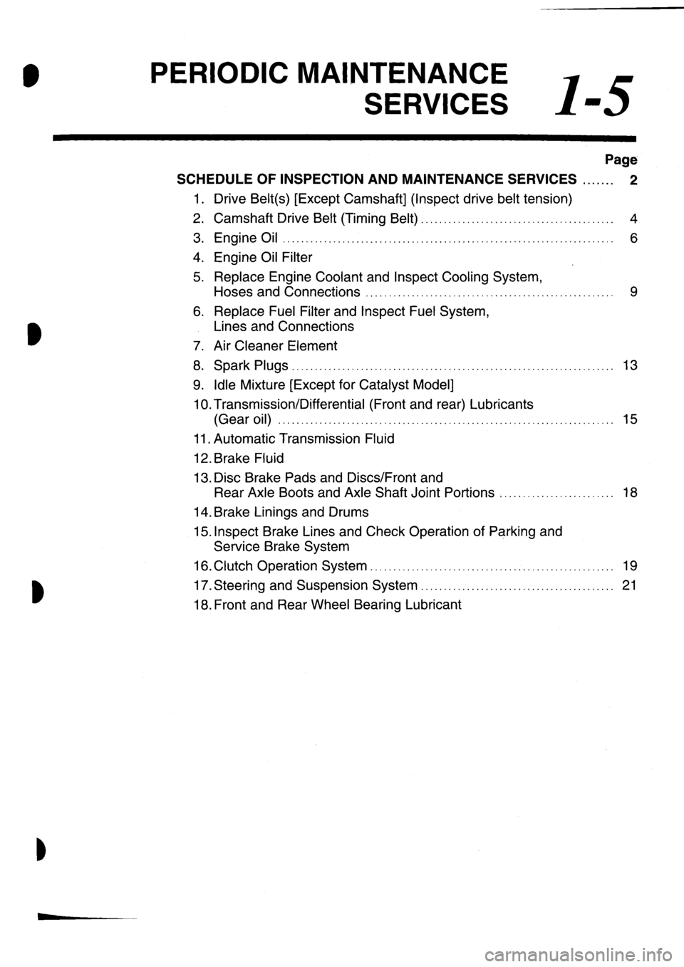 SUBARU IMPREZA 1996  Service Owners Guide 