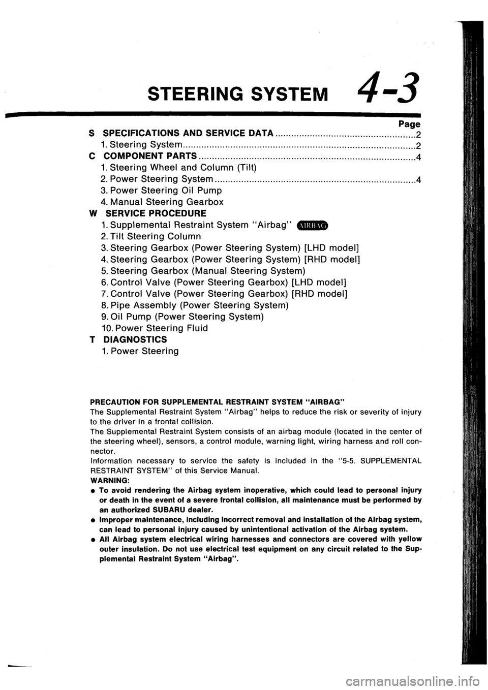 SUBARU IMPREZA 1996 Service Repair Manual SUBARU IMPREZA 1996 Service Repair Manual