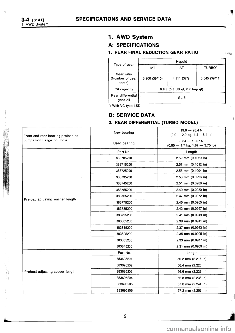 SUBARU IMPREZA 1996  Service Repair Manual 