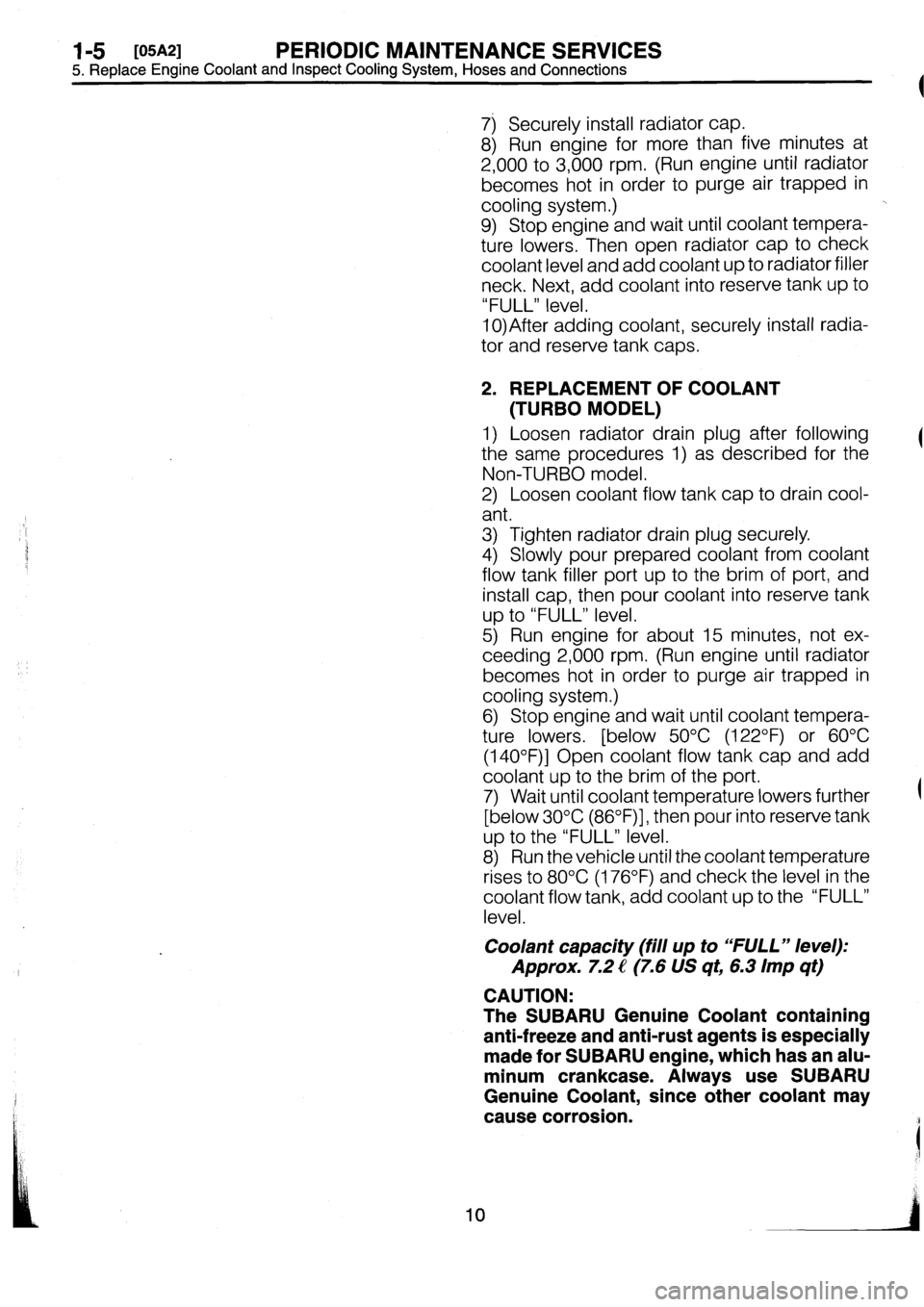 SUBARU IMPREZA 1996  Service Service Manual 