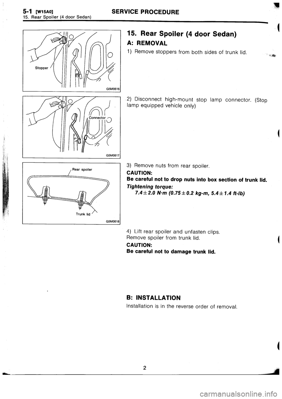 SUBARU IMPREZA 1996  Service Manual PDF 