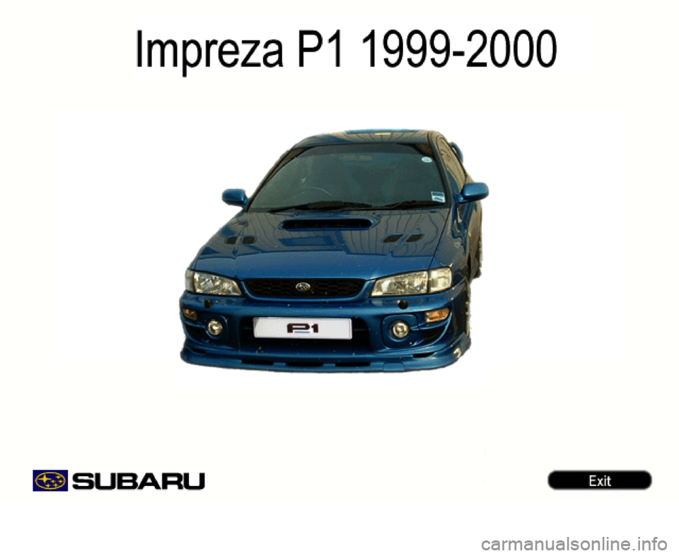 SUBARU IMPREZA 1999 Supplement SUBARU IMPREZA 1999 Supplement