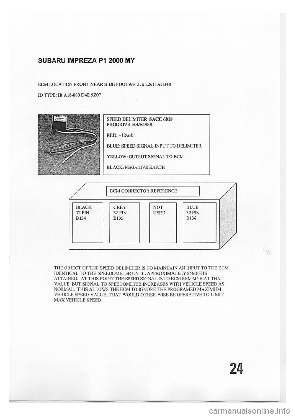 SUBARU IMPREZA 1999  Supplement 