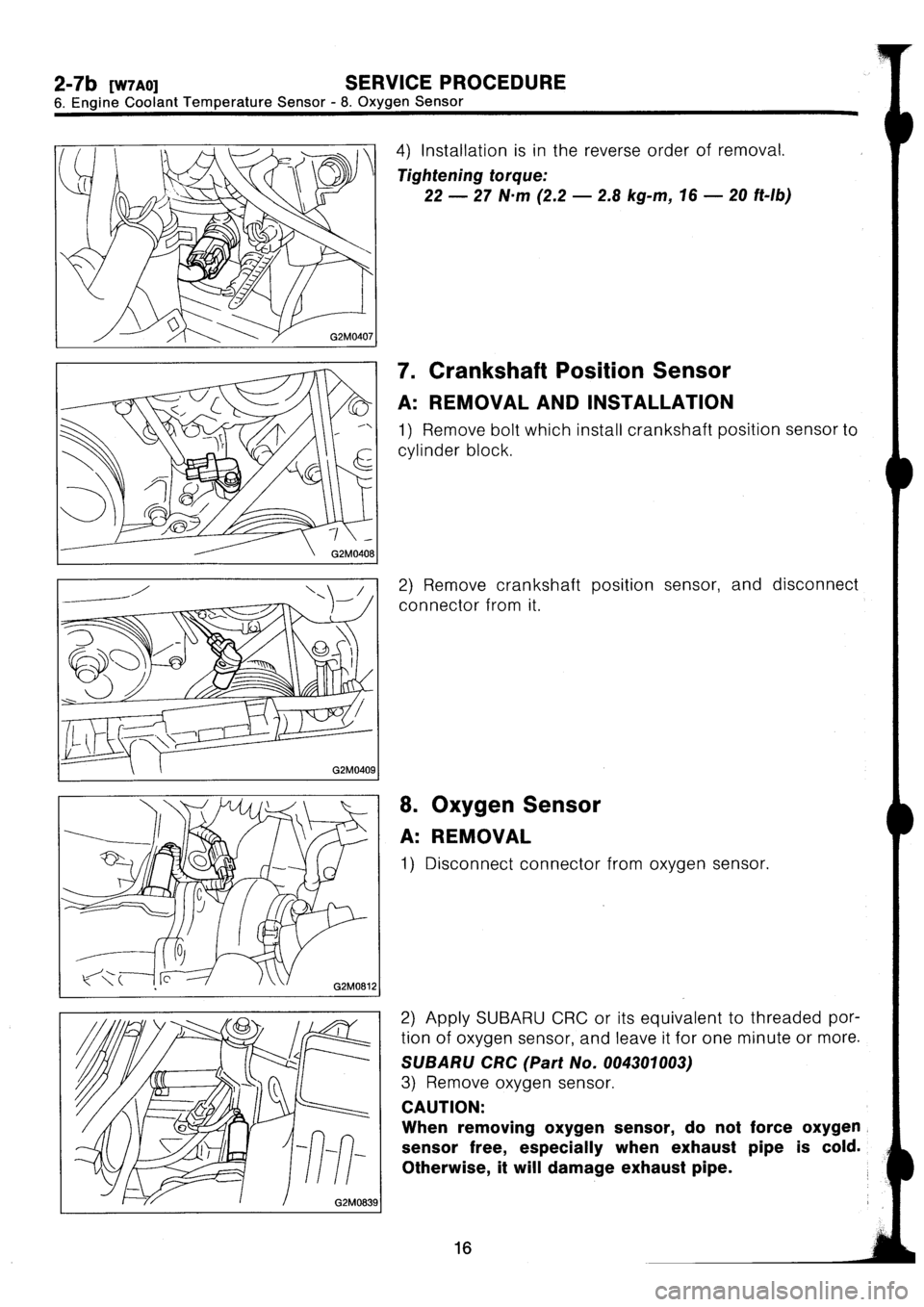 SUBARU IMPREZA 1993  Workshop Manual 