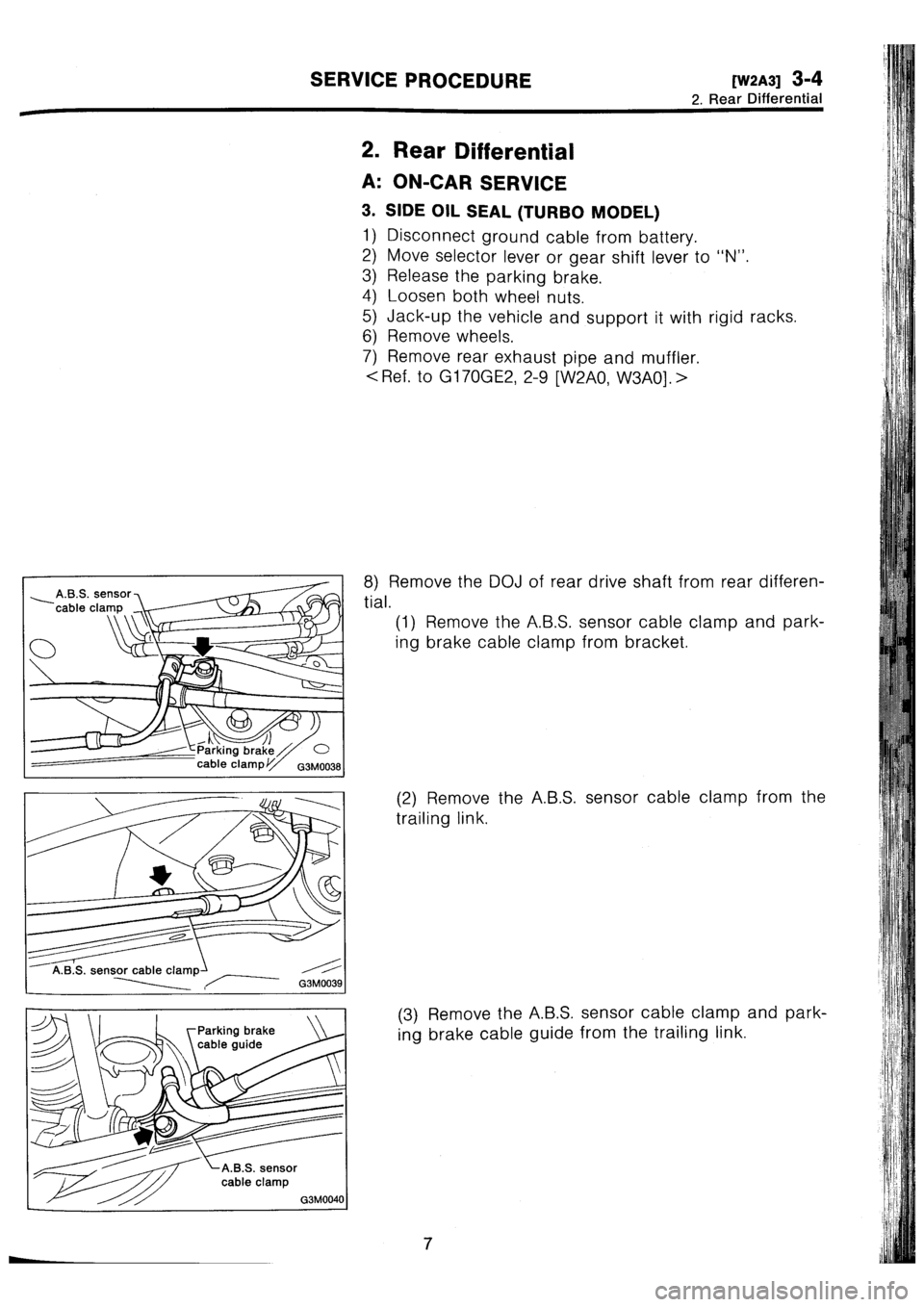 SUBARU IMPREZA 1993 Workshop Manual SUBARU IMPREZA 1993 Workshop Manual