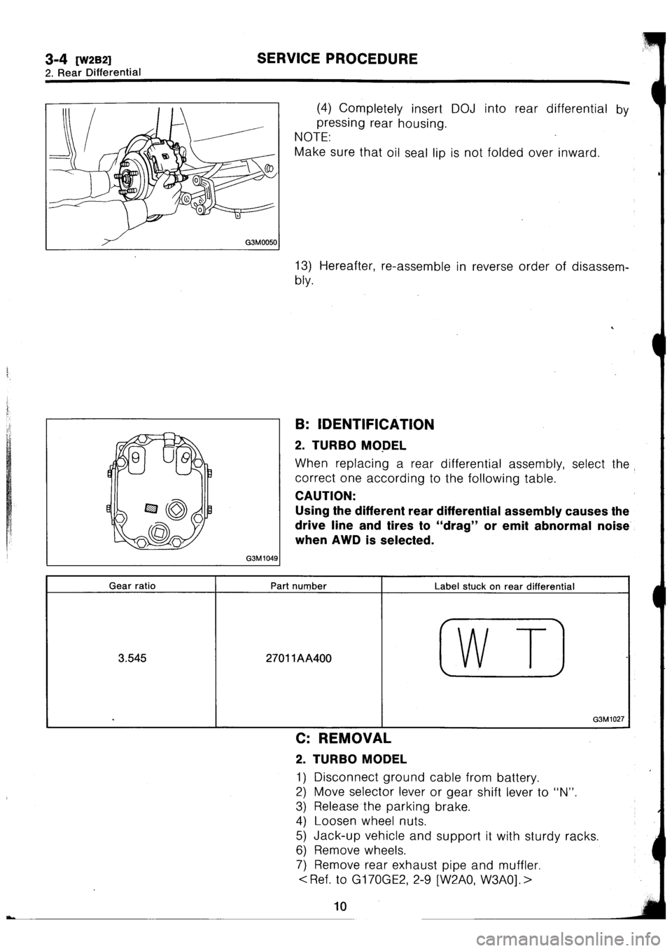 SUBARU IMPREZA 1993 Workshop Manual SUBARU IMPREZA 1993 Workshop Manual