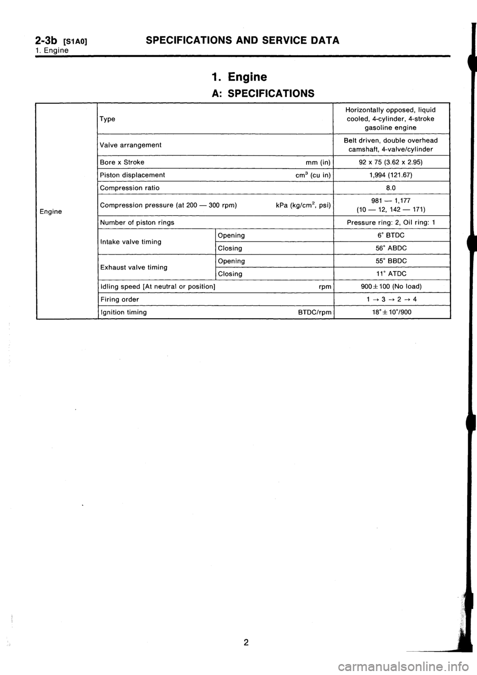 SUBARU IMPREZA 1993 Manual PDF 