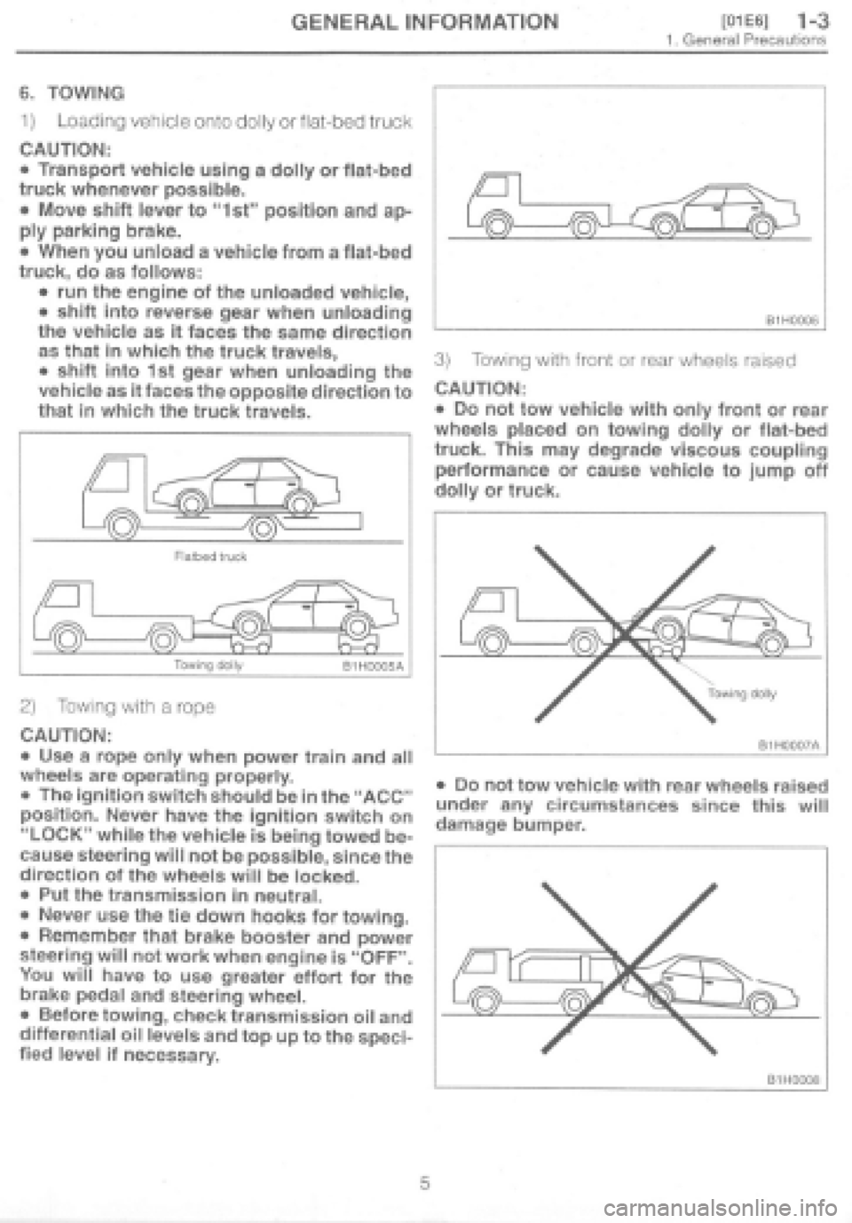 SUBARU IMPREZA 1997 User Guide 
