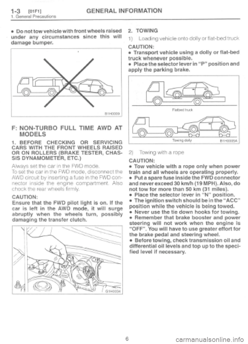 SUBARU IMPREZA 1997 User Guide 