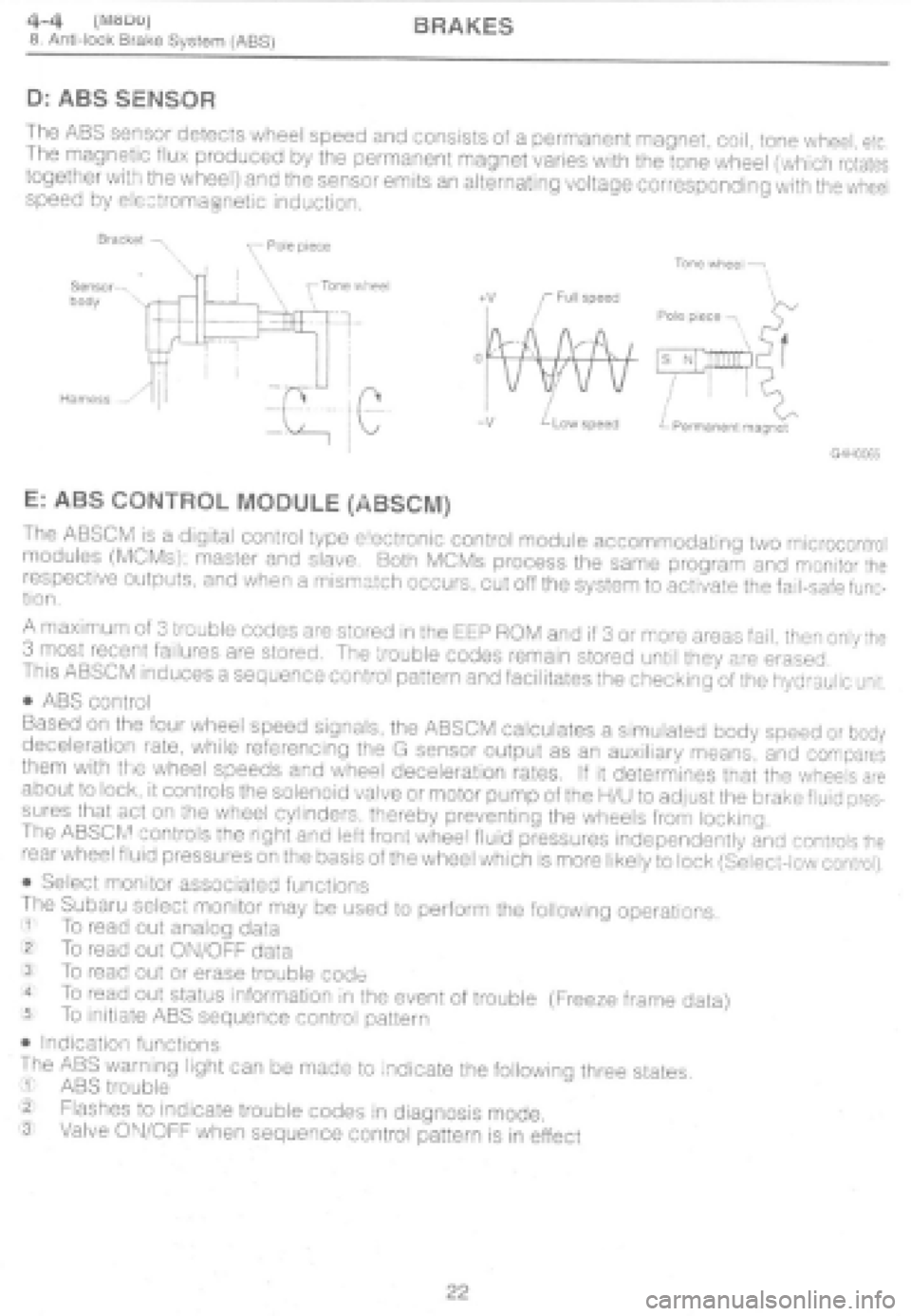 SUBARU IMPREZA 1997 Workshop Manual SUBARU IMPREZA 1997 Workshop Manual