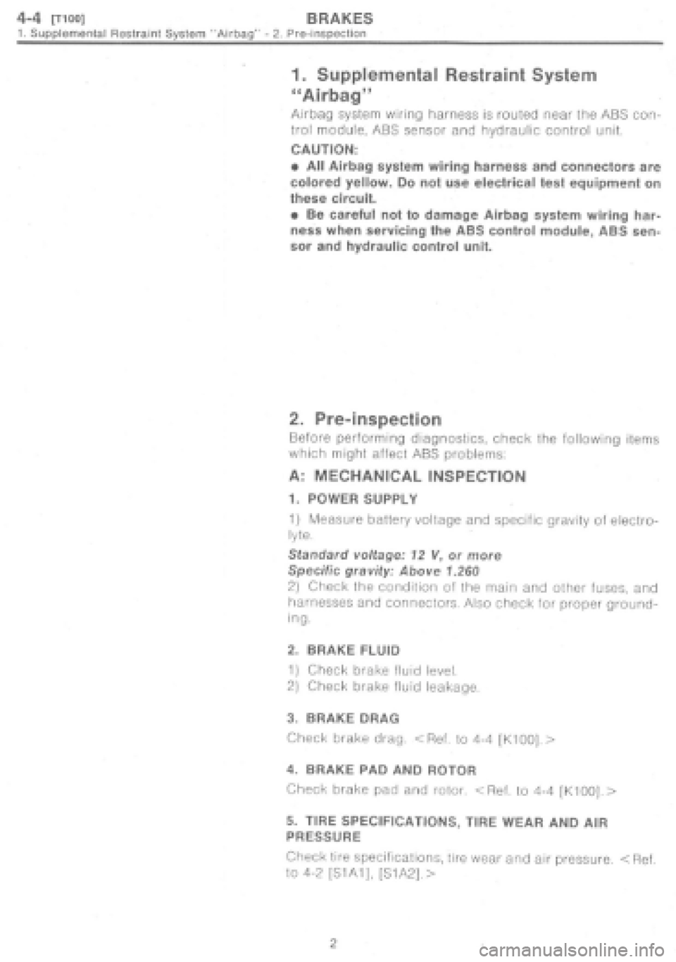 SUBARU IMPREZA 1997 Workshop Manual SUBARU IMPREZA 1997 Workshop Manual