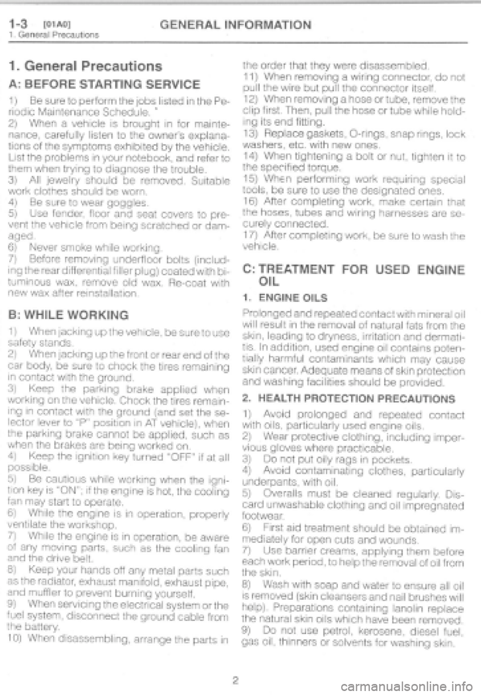 SUBARU IMPREZA 1997 Workshop Manual SUBARU IMPREZA 1997 Workshop Manual